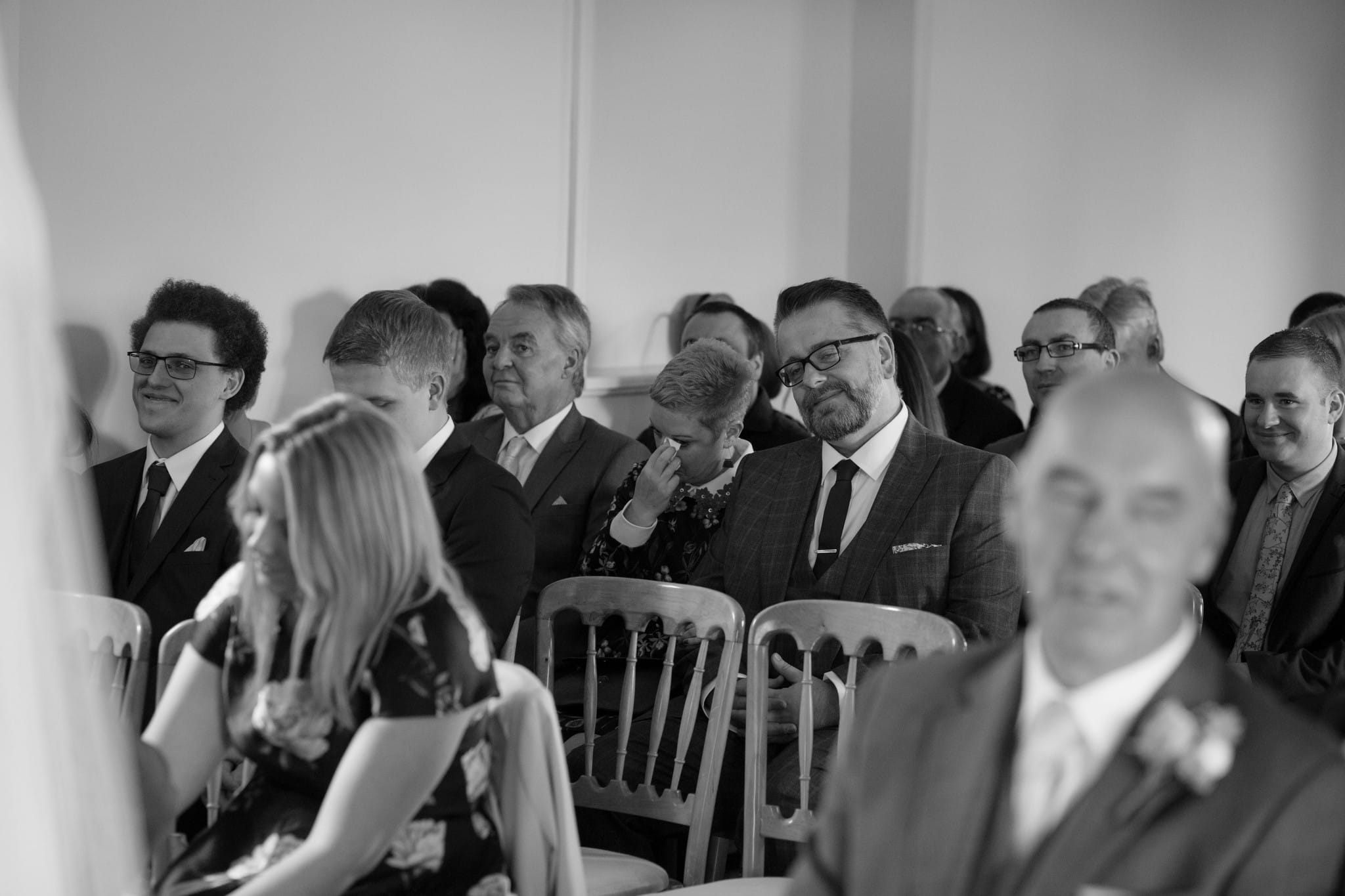 Indoor ceremony guests reactions 