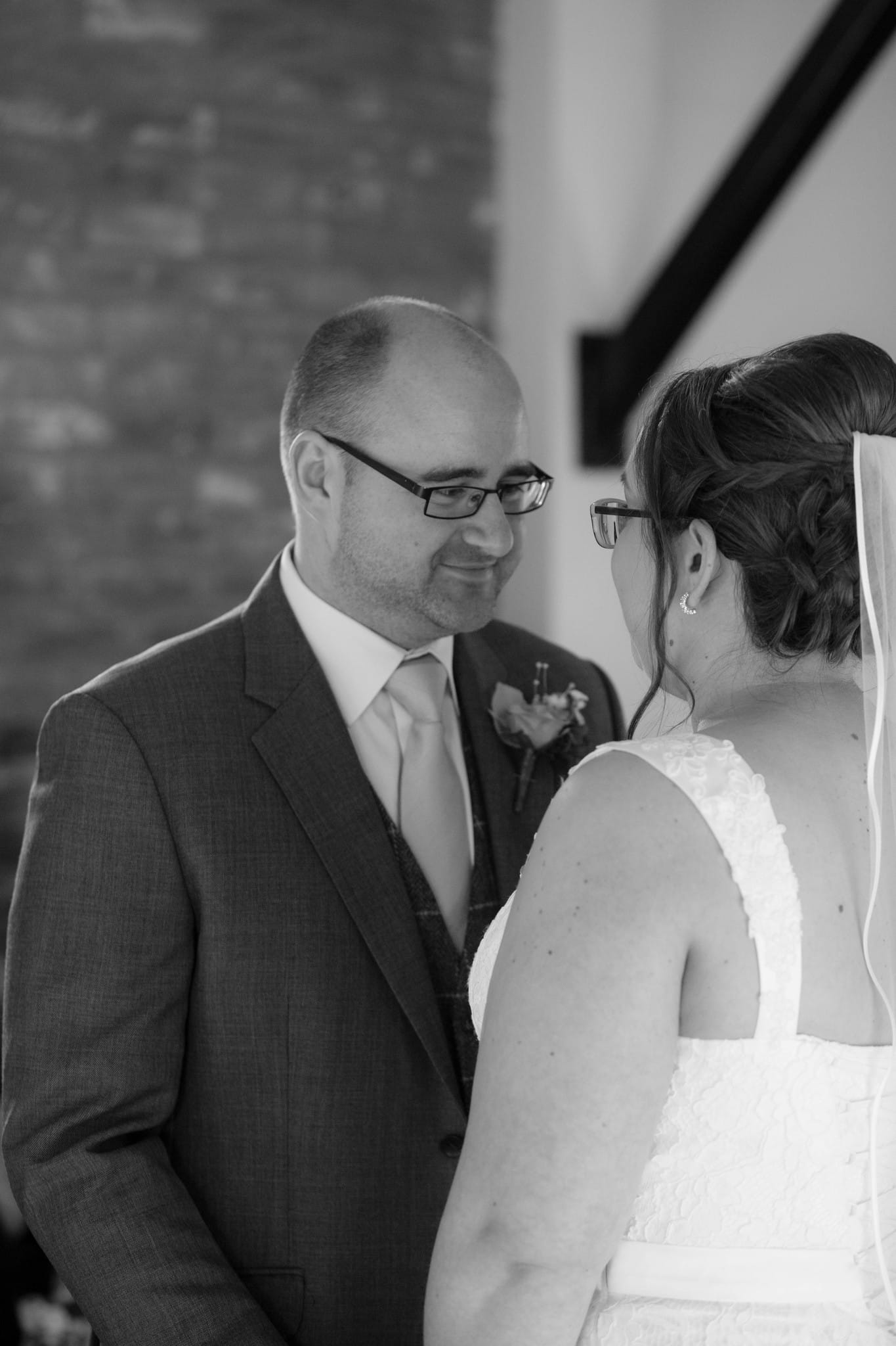 Delbury hall indoor ceremony first kiss