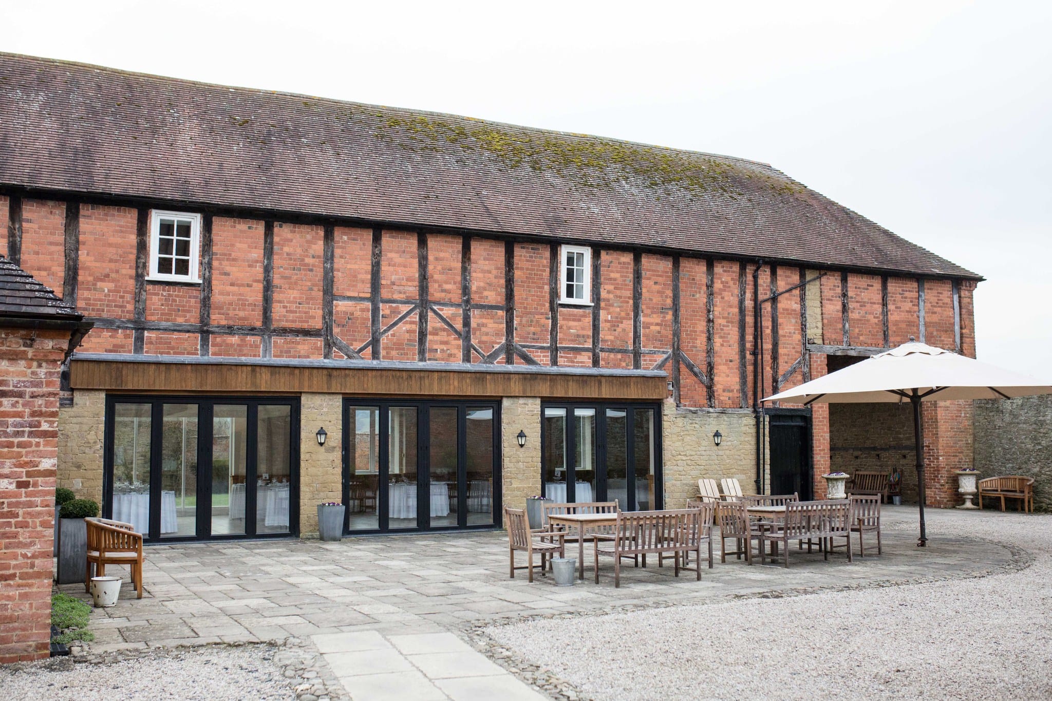 Delbury Hall coach house exterior Spring wedding