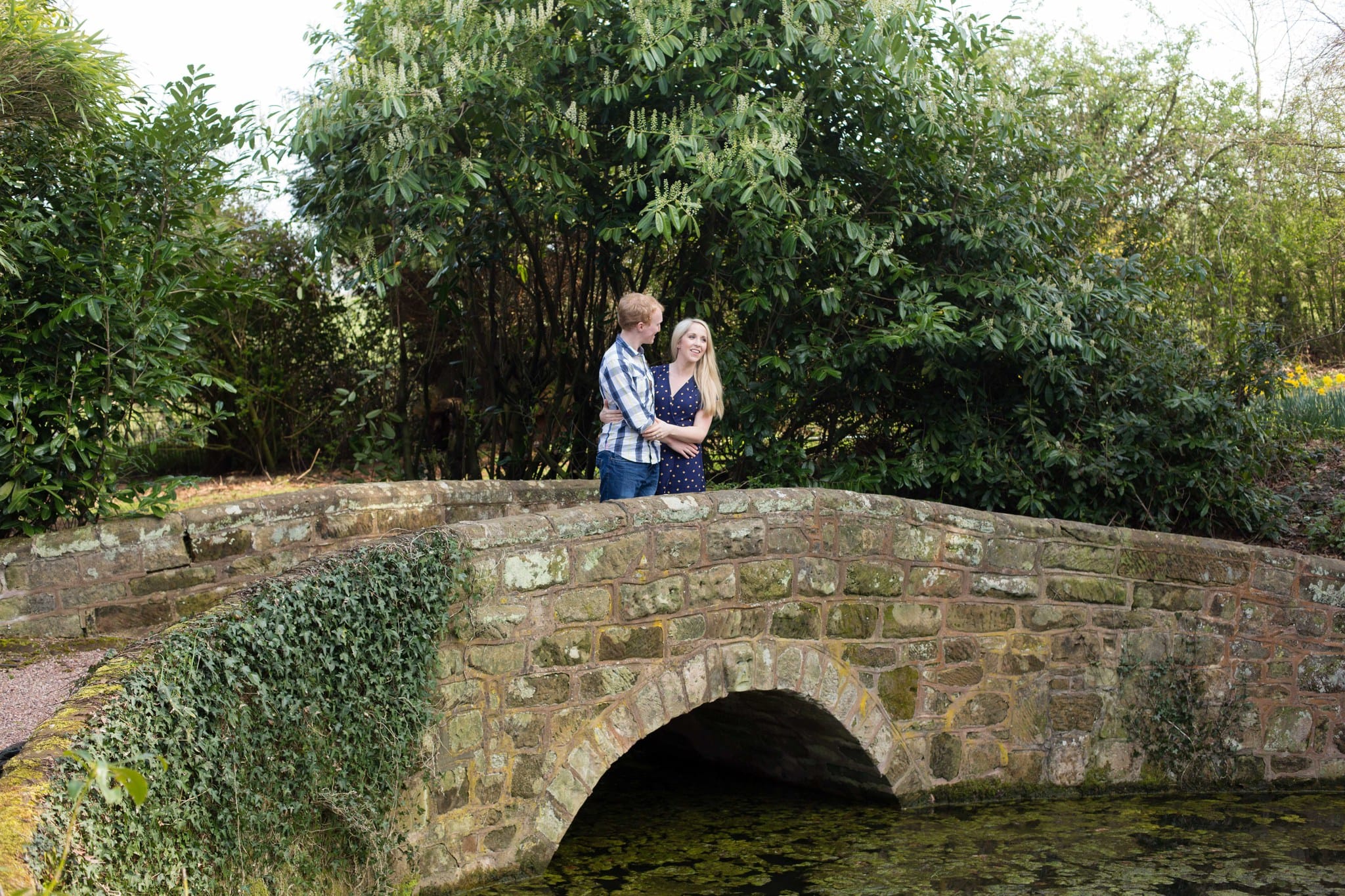 Hawkstone Hall bridge over lake