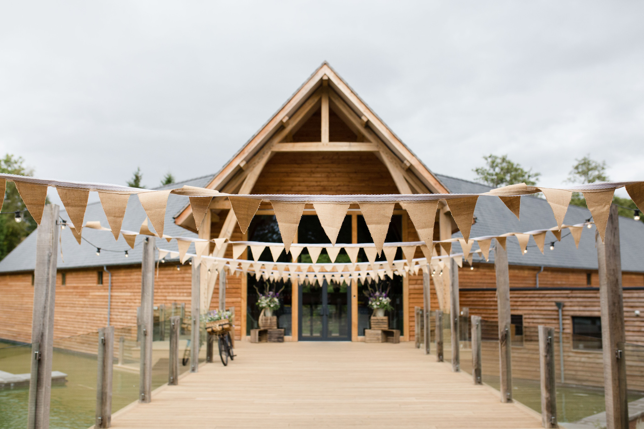 Mill Barns Wedding exterior photo with bunting